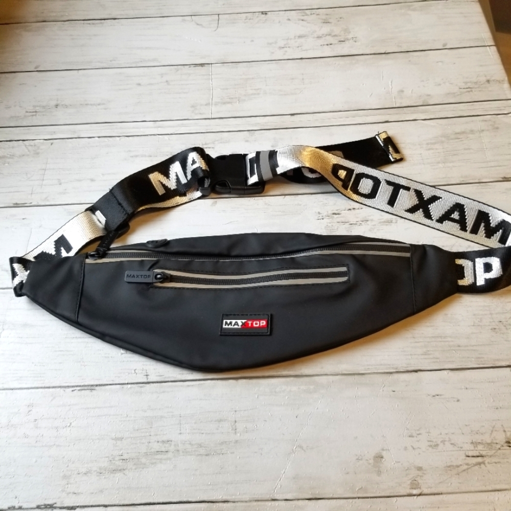 Maxtop Black Fanny Pack Belt Waist Bag